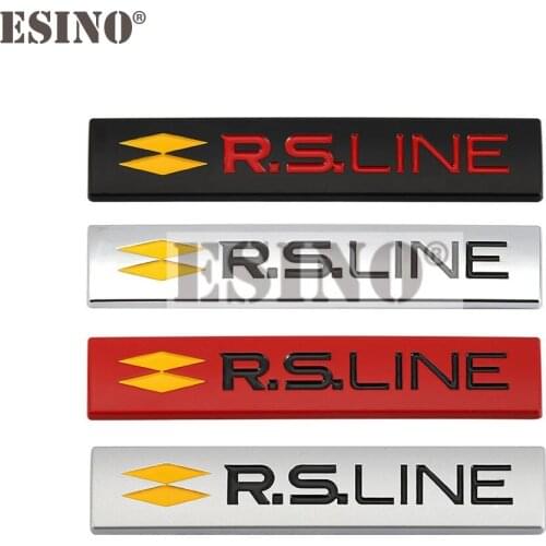 Car Styling 3D Metal Chrome Zinc Alloy Emblem Badge for Renault RS Line Clio Captur Megane Kadjar Arkana Koleos Sandero Safrane