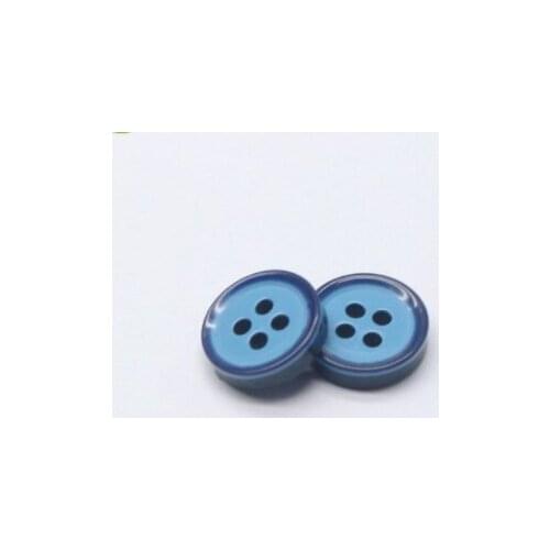 Free shipping 100pcs/lot 10mm 11.5mm Small blue circle button 4-holes senior jacket shirt button