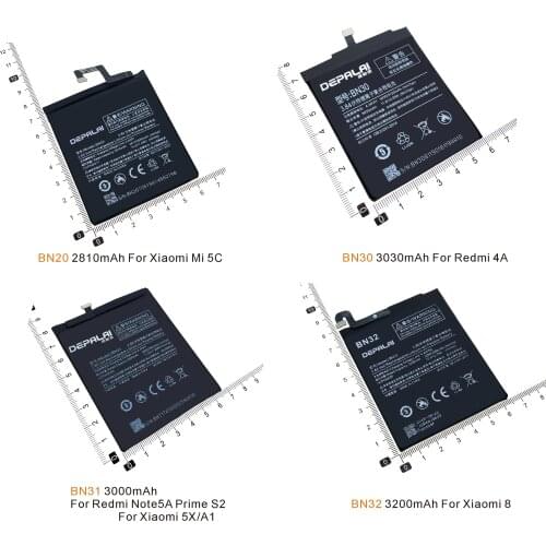 BN20 BN30 BN31 BN32 battery BN31 For xiaomi 5C Redmi 4A 5X For Xiaomi 8 Mobile Phone battery High Capacity