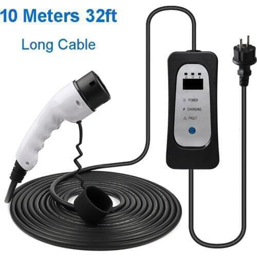 EV Charger Longer Cable 10 Meters 32ft Mobile EVSE Wallbox Car Goods Accessories Manufacturer Factory