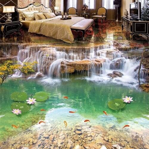 Photo Wallpaper 3D Waterfalls Landscape Floor Tiles Murals Living Room Bedroom Classic Home Decor PVC Waterproof Papel De Parede