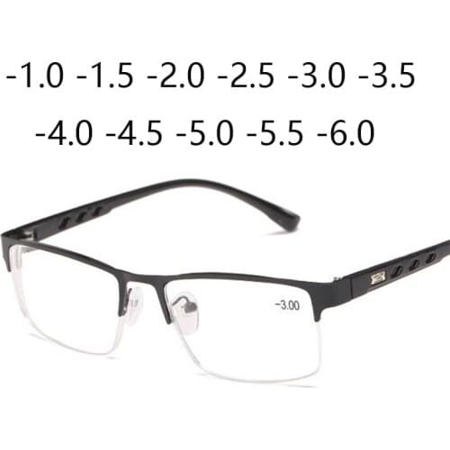 1 -1.5 -2 -2.5 -3 -3.5 -4 -4.5 -5 Finished Myopia Glasses Women Men Full Half Metal Frame Ultralight Students Short Sight