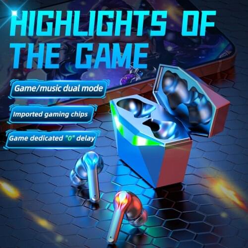 TWS Gaming Earphone 45ms Low Latency Wireless Buletooth 5.0 Headphone Earbuds Noise Cancelling Dual Mode Headset for Music/Game