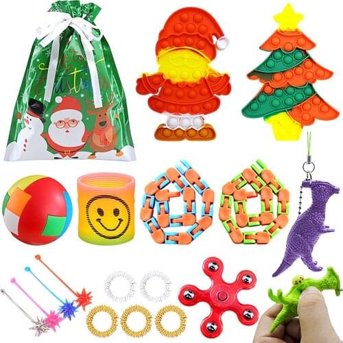 Sensory Fidget Toys Pack Antistress Relief Christmas Figet Toys Anti Stress Toy Set Marble Relief Gift For Adults Girl Children