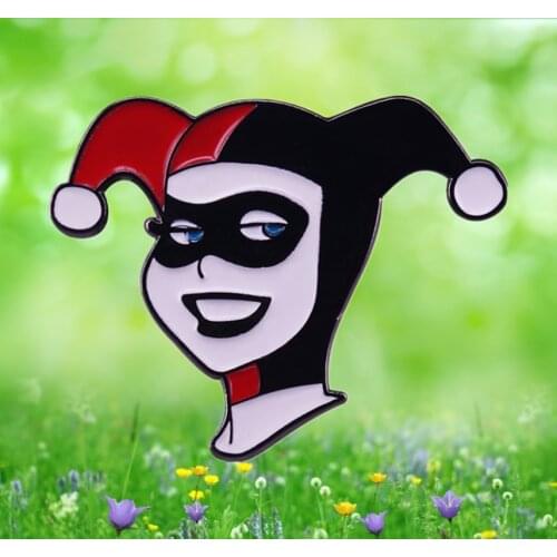 Clown Supervillian Antihero DC Comics Cartoon enamel pin Feminist brooch super hero geek girl Jewelry Christmas badge