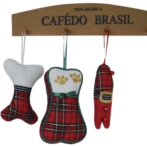 Red Plaid Christmas Tree Ornament Party Hanging Decorations Xmas Tree Home Christmas decoration