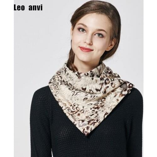 Leo anvi winter scarves women fashion Vintage animal leopard print scarf Triangle type pattern ring scarf
