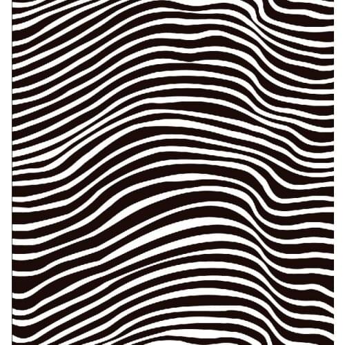 LEO & LIN Black White Curved Zebra Chiffon Euclidean Yarn Air Layer Digital Printing Spot Fabric 50cm