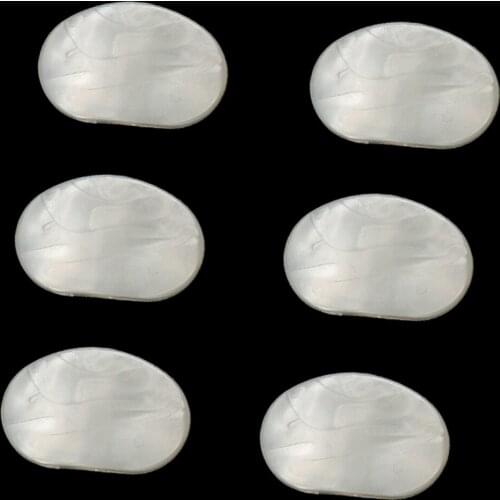 Pack of 6 Universal Guitar Tuner Machine Head Oval Buttons Tuning Key Replacement White Pearl, with Screws and Gaskets