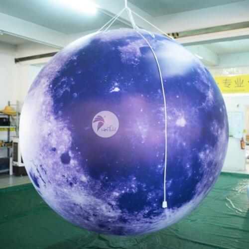 2020 Hot Sale Advertising Planning Activities Ceiling Top Hanging Giant LED Light Inflatable Moon Balloon