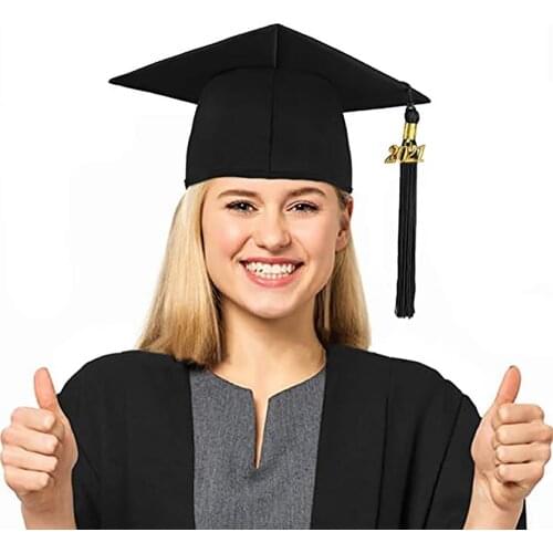 2021 Hot Sale High Quality Neutral Adult Matte Graduation Cap With Tassel Adjustable High School University For Dropshipping