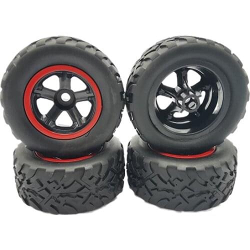 4Pcs Rubber Tires Wheel Upgrade for WPL D12 1/10 RC Truck Car Parts