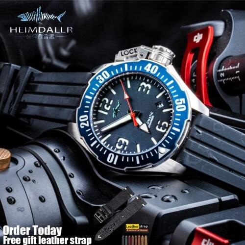 Heimdallr Mens Diving Watch Frogman Self-Winding Sapphire Glass Personalized Green Luminous 200m Waterproof Miyota 8215 Watch