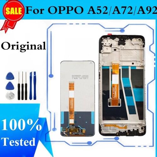 Original LCD For OPPO A52 CPH2061 CPH2069 A72 CPH2067 LCD Display Screen Touch Digitizer With Frame For Oppo A92 CPH2059 Screen