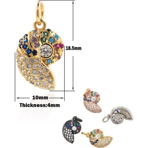 Conch Necklace Cubic Zirconia Bracelet Earring Pendant Beach Gift DIY Jewelry Making Accessories