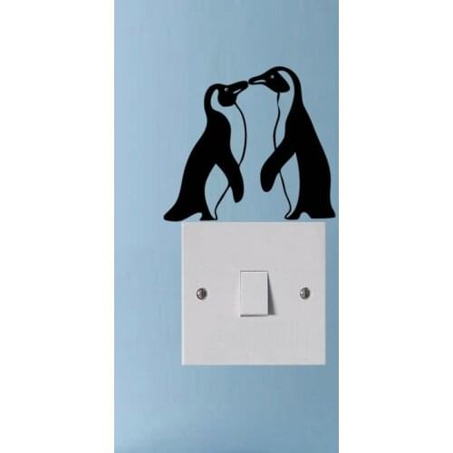 Penguin Kiss Lovely Creative Wall Switch Sticker Decal Decor Removable Vinyl 3SS0279