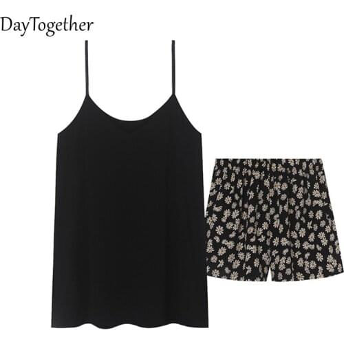 With padding pajamas women summer sling modal han edition little Daisy thin one sexy summer household to take small and pure