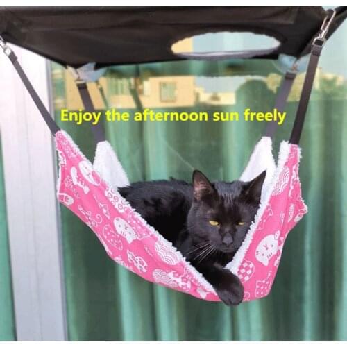 NIPEECO Cat Hanging Pad Cushion Pets Summer Pad Pet Cats Hammock Hanging Hut Cat Nest for Small Pet Supplies