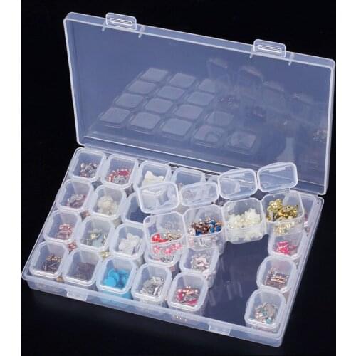 Sale 28 Lattices Dismountable Diamond Painting Box Embroidery Accessories Boxes Cross Stitch Cases Home Storage