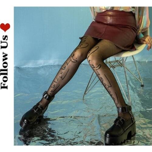 Luxuary Sexy France Fashion High Quality Fish Net Letters Tights High Flexiable Transparent Pantyhose Womens Print Stockings