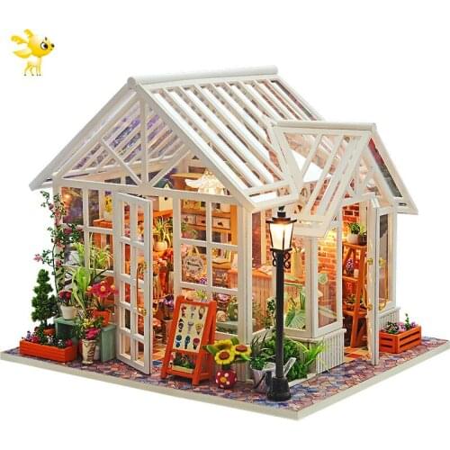 Assemble DIY Doll House Toy Wooden Miniatura Doll Houses Miniature Dollhouse Toys With Furniture LED Lights Birthday Gift