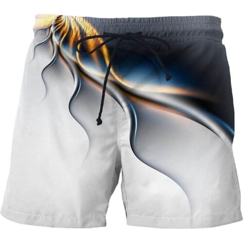 Men Beach Shorts Summer Fashion 3d Short Geometric Abstract Print Pattern board shorts off white swimwear short homme