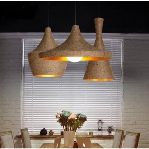 Nordic Loft Style Rope Droplight Modern LED Pendant Light Fixtures For Living Dining Room Hanging Lamp Decor Indoor Lighting