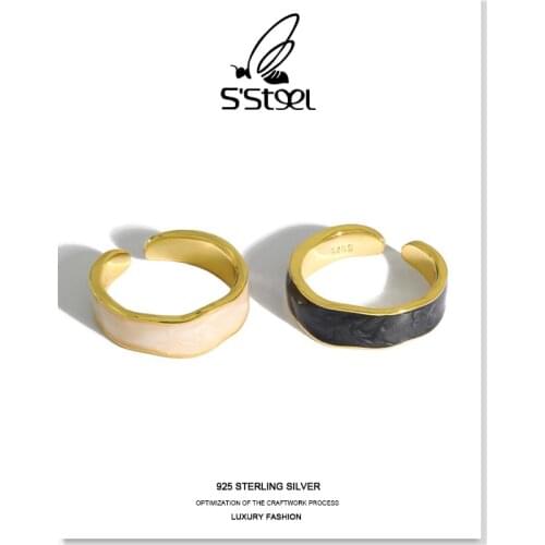 SSTEEL Geometric Ring 925 Sterling Silver Gift For Women Korean Luxury Minimalist Open Ring Bague En Argent 925 Fine Jewelry