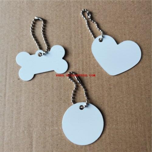 Sublimation aluminum rectangle bones heart blank keychains hot transfer printing key ring two sides can printed 15pieces/lot
