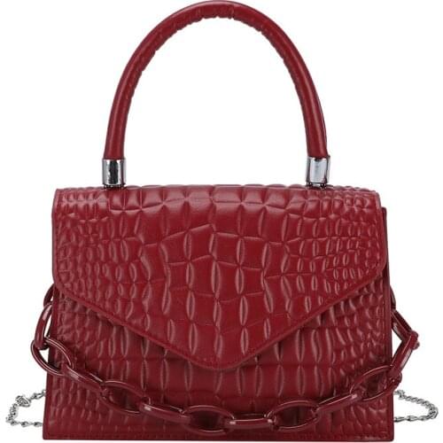 Pure Color Womens Bag Fashion Handbag Foreign Style Simple Chain One Shoulder Messenger Bags