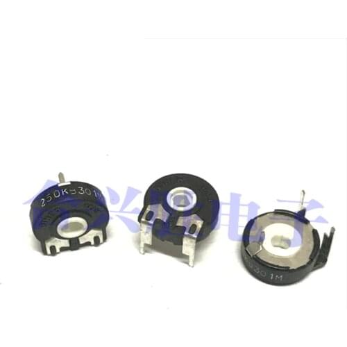 Vertical fine-tuning potentiometer PT15-250K adjustable resistance 3 feet oval inner hole