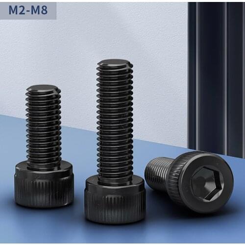 M3 M4 M5 Hexagon Hex Socket Cap Head Screws DIN912 Black 304 Stainless Steel Allen Bolts Length 5mm-40mm