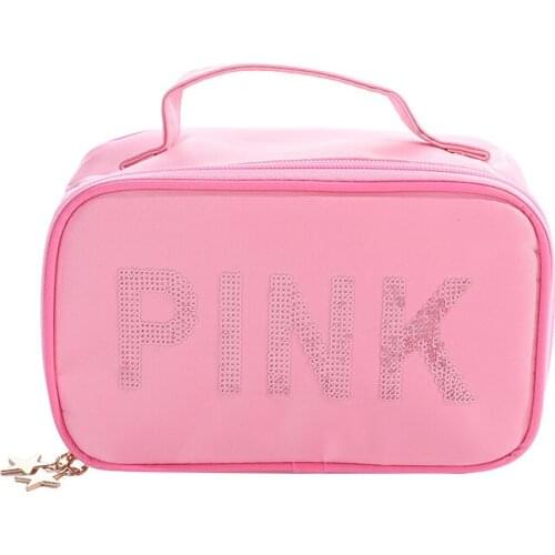 1PC Multifunctional New PINK Women Multifunction Cosmetic Bag Toiletries Organizer Travel Make Up Cases Organizer