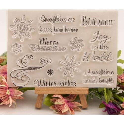 1pc Snowflake Transparent Clear Silicone Stamp Seal Cutting DIY Scrapbook Rubber Coloring Embossing Diary Decoration Reusable