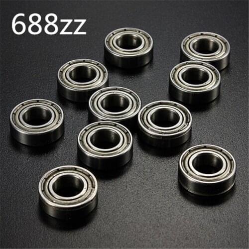 10Pcs/set 688zz Metal Bearings Sealed Deep Groove Radial Ball Bearing 8 x 16 x 5mm