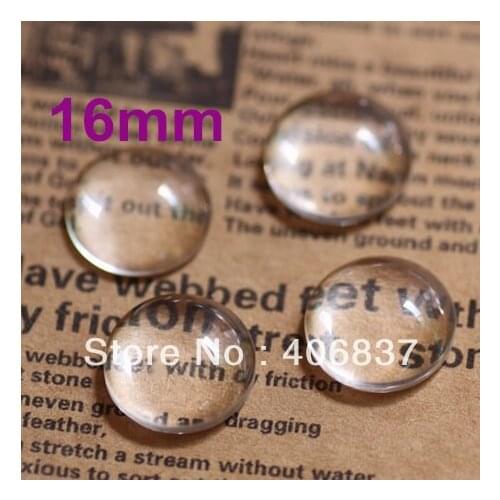 100pcs/lot, Good Quality 16mm Domed Round Transparent Clear Magnifying Glass Cabochon