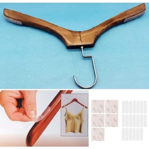 20Pcs Hanger Strips Non Slip Adhesive Tape Transparent Hanger Grips Strip Closet Accessories