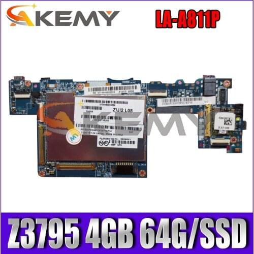 Akemy ZIJI2 LA-A811P For Lenovo ThinkPad 10 ThinkPad10 Laptop Motherboard FRU 00HW378 W8P Z3795 4GB 64G/SSD 100% Test OK