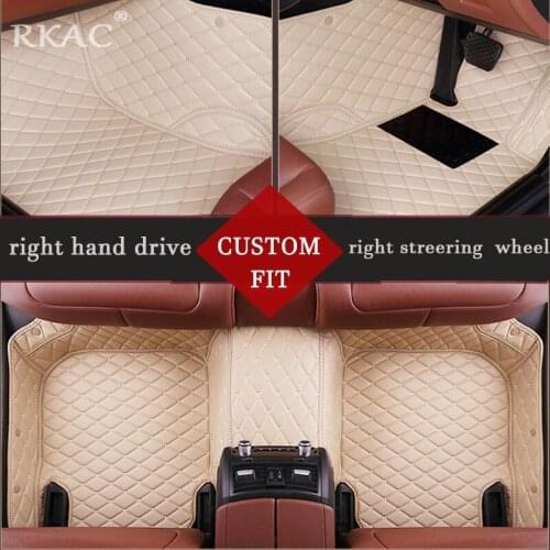 RKAC Custom fit right hand drive car floor mats for AUDI A1 A3 A4 A5 A6 A7 A8 Q3 Q5 Q7 A4L A6L A8L S5 TT car-styling