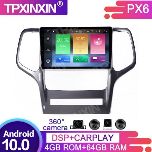 360 Cameras Screen Android 10.0 64G For Jeep Grand Cherokee 2008-2013 Car Multimedia Player GPS Navi Headunit Radio Audio Stereo