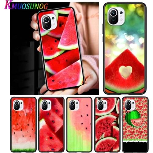 Watermelon Sweet Fruit for Xiaomi Mi 11 10T Note 10 Ultra 5G 9 9T SE 8 A3 A2 A1 6X Pro Play F1 Lite 5G Black Phone Case