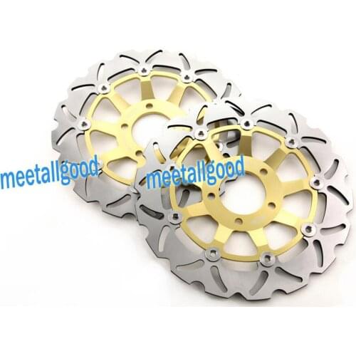 Motorcycle Front Brake Disc Rotors For GSX750/750F/600F/R400 & SV 650/S DER./IZO. & RF600/400R Pair Gold