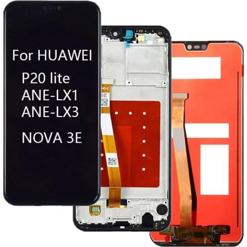 5.84" IPS Display For HUAWEI P20 Lite LCD With Frame For Nova 3e Touch Screen Pantalla For HUAWEI P20 Lite ANE-LX1 ANE-LX3 LCD