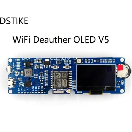 DSTIKE WiFi Deauther OLED V5 ESP8266 Development Board 18650 Battery Polarity Protection With Case and Antenna 4MB ESP-07