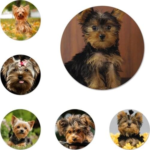 I Love My Yorkie dog Icons Pins Badge Decoration Brooches Metal Badges For Clothes Backpack Decoration 58mm