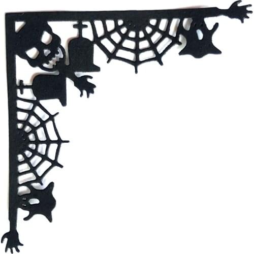 Miss Vintage Metal Cutting Dies Halloween Skull Spider Web Corner Diy Scrapbooking Photo Album Decorative Embossing Crafts Die