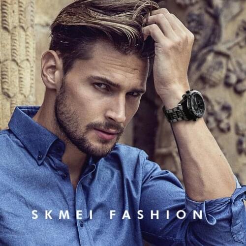 Multifunction Electronic Stainless Steel Strap Double Time Sport Watches Dual Display All-match Vintage Digital Wristwatches