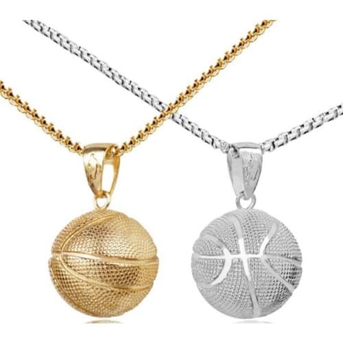 3color Basketball Football Pendant Necklace Mens Necklace New Style Fashion Metal Pendant Accessories Party Jewelry