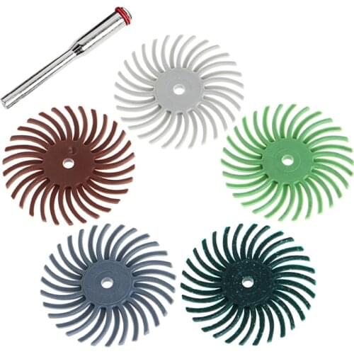 6Pcs Detail Abrasive Brush Mixed Grit Coarse Tool Accessories For Rotary Tools