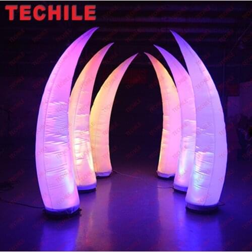 Inflatable ivory shape model lamp decoration blow up colorful lighting tube pillar custom made for display